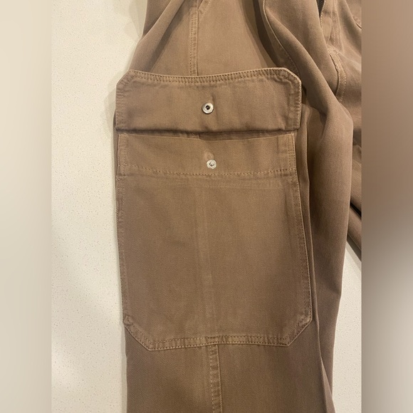 Zara high waisted cargo pants mocha brown WORN ONCE/DRY CLEANED (US6) - Picture 3 of 7